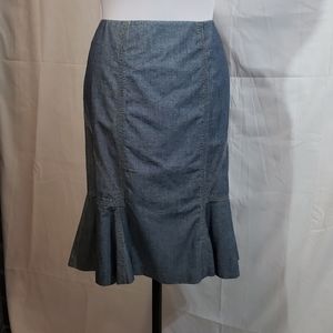 NWT Harold's Denim Flared Hem Skirt Size 8